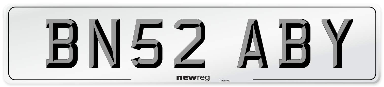 BN52 ABY Number Plate from New Reg